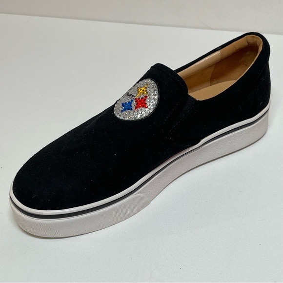NFL BLACK AND WHITE STEELERS FLATS SIZE 8W - Picture 11 of 11